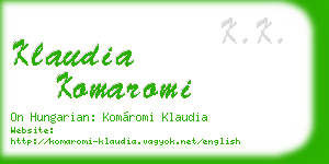 klaudia komaromi business card
